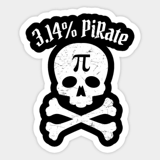 Pi Day, Pi Number, Cute Jolly Roger Pi Day Gift Sticker